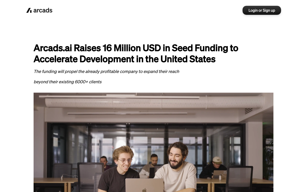Arcads привлекает $16M Seed
