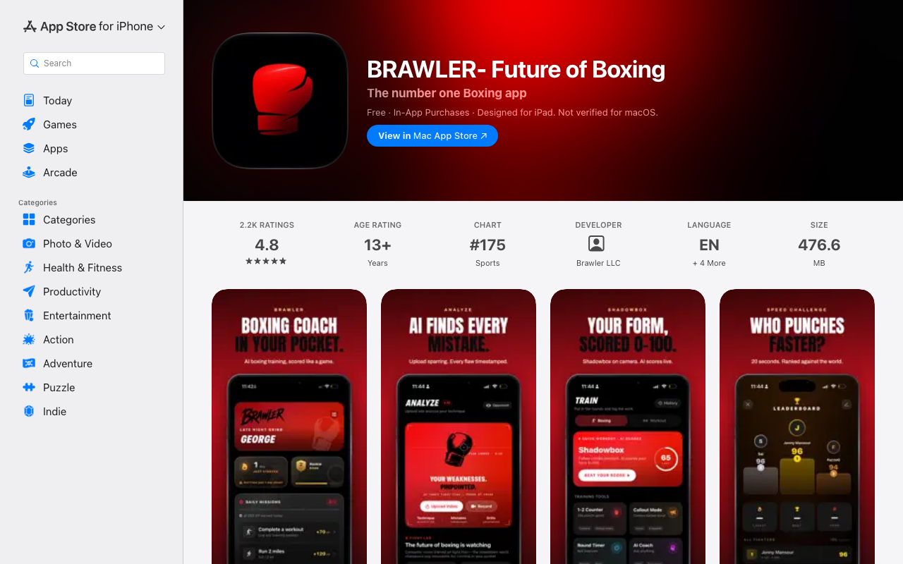 Страница Brawler в App Store