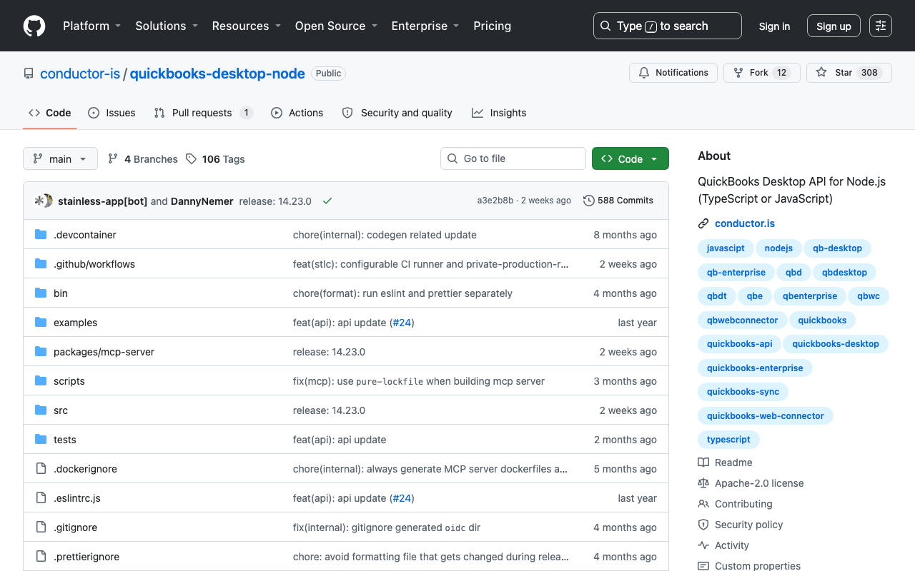 Репозиторий библиотеки для Node.js — точка входа для разработчика, который ищет решение на GitHub