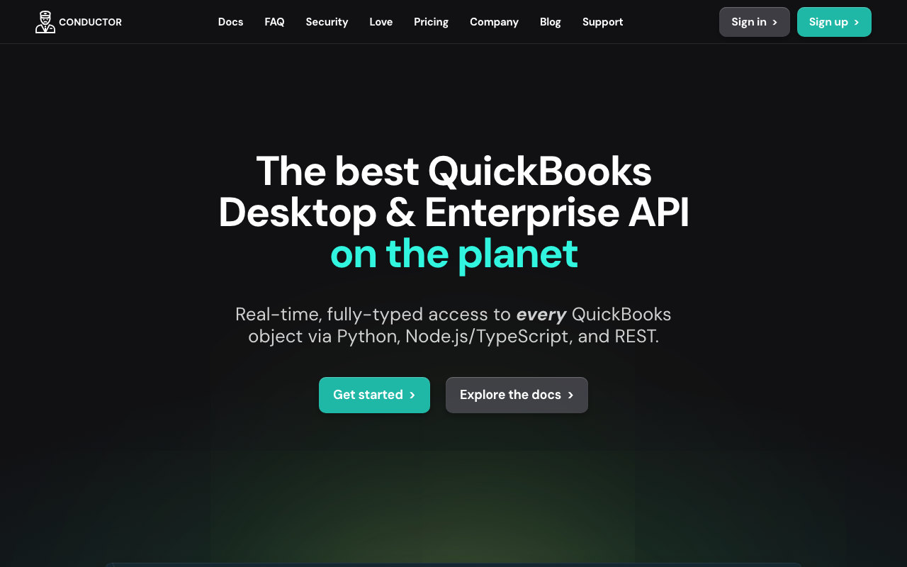 Главная Conductor: лучший API к QuickBooks Desktop и Enterprise