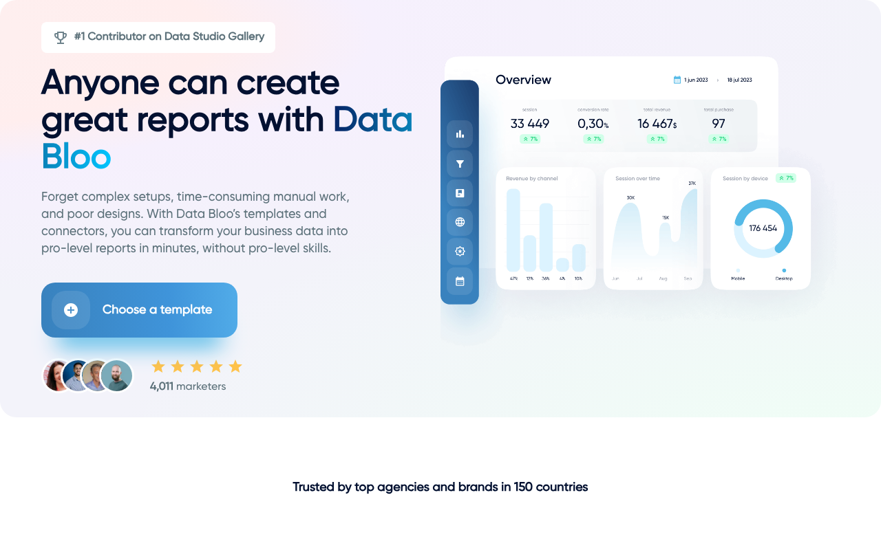 Главная страница Data Bloo