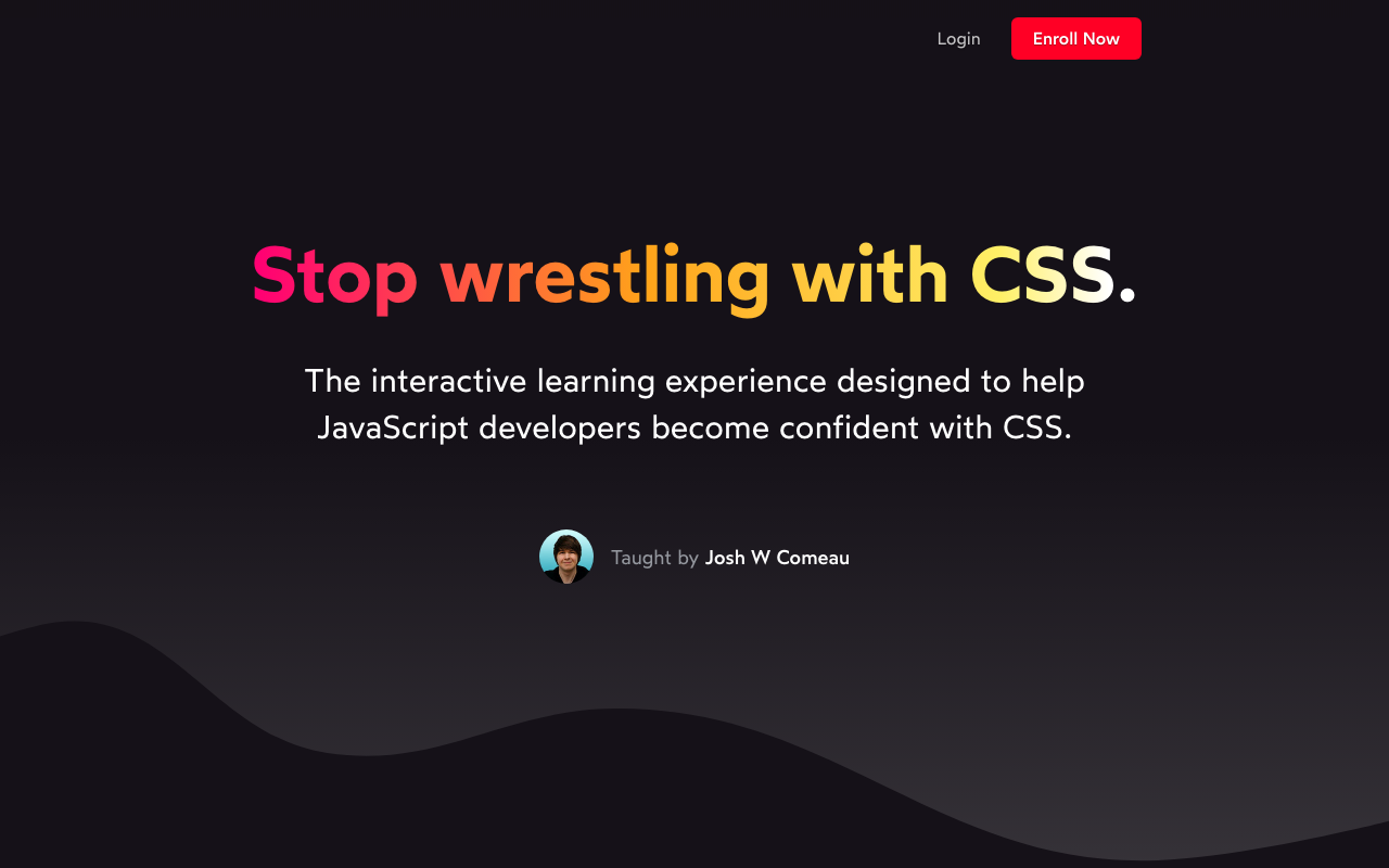 Лендинг курса CSS for JavaScript Developers
