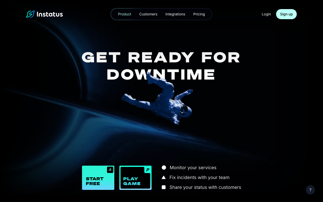 Главная Instatus: «Get ready for downtime» — мониторь, чини, сообщай клиентам