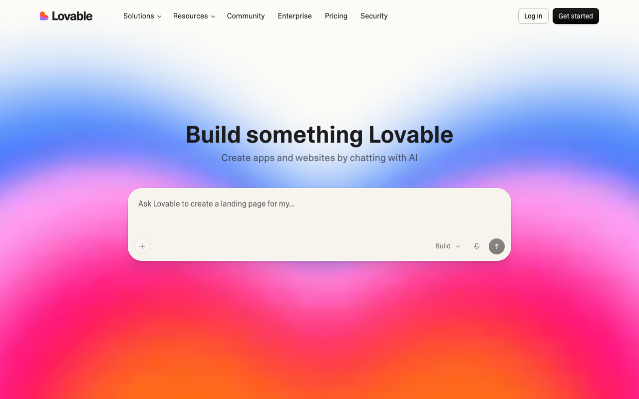 Главная страница Lovable