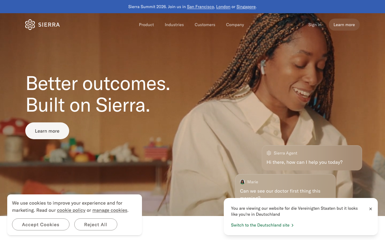 Сайт Sierra: better outcomes