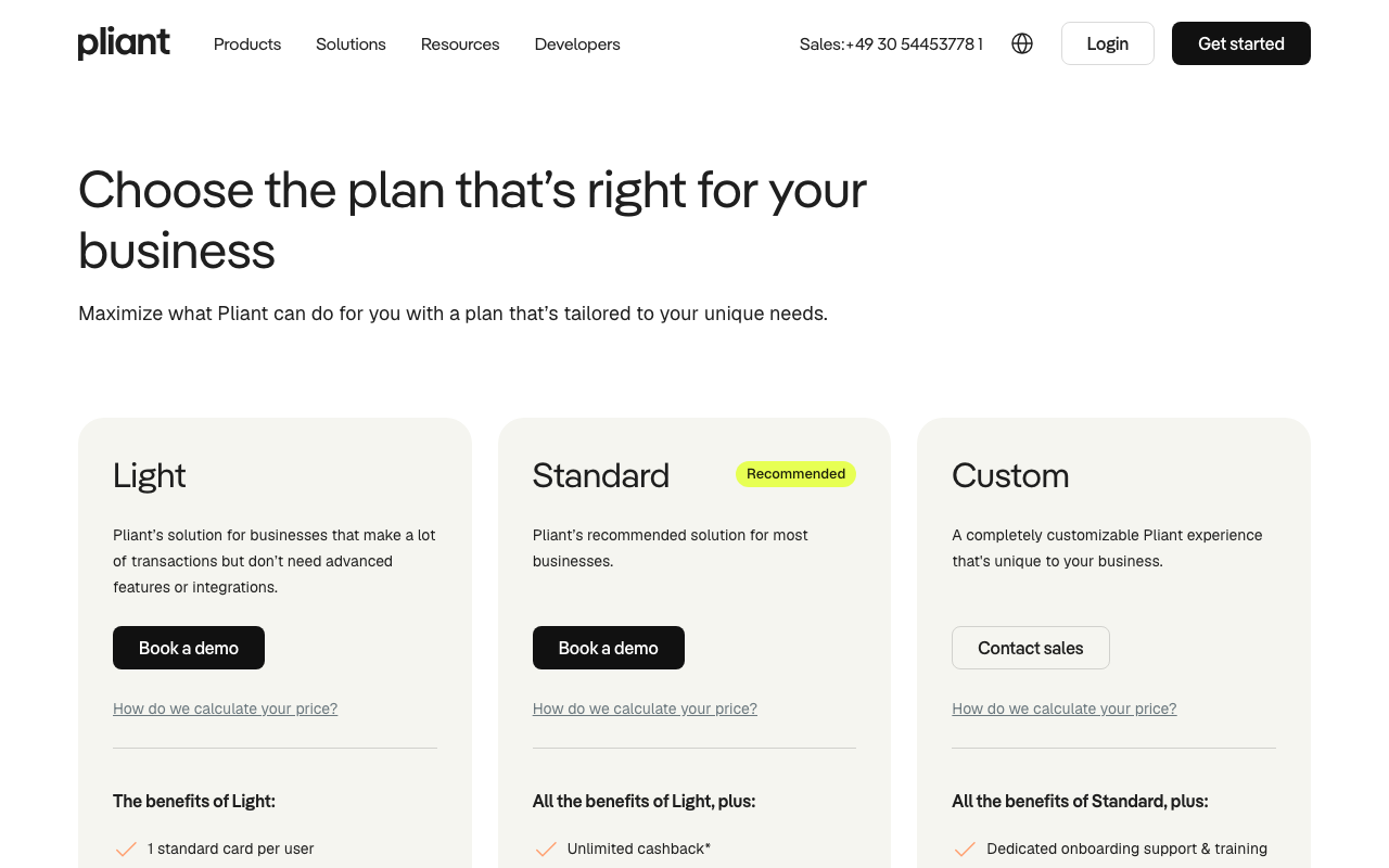 Тарифы Pliant