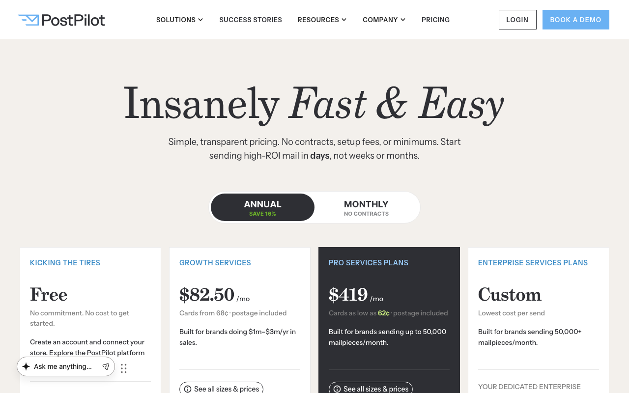 Тарифы PostPilot