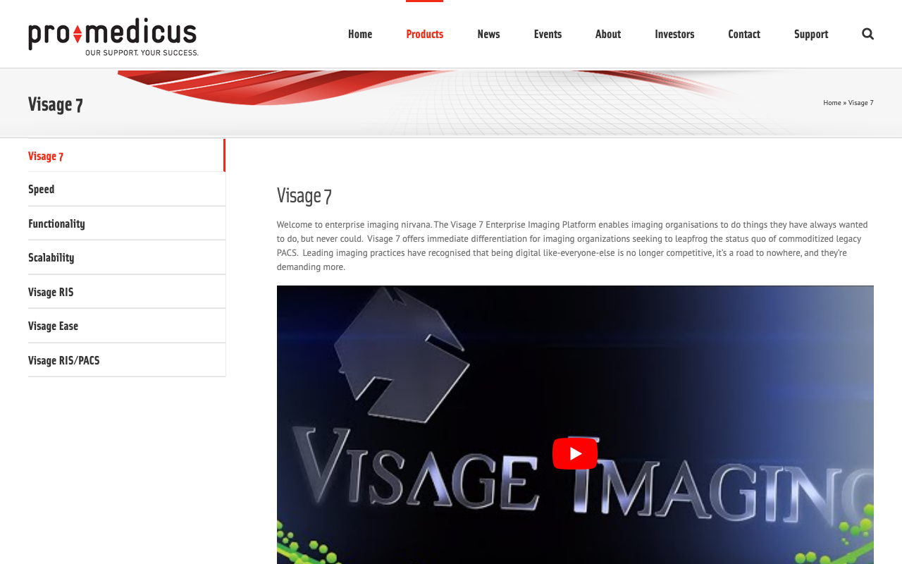 Страница продукта Visage 7