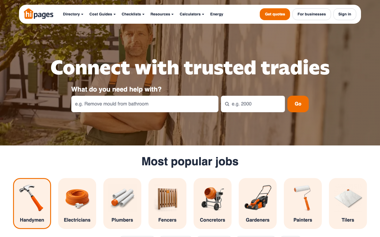Главная страница Hipages