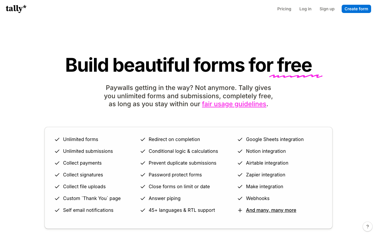 Тарифы Tally
